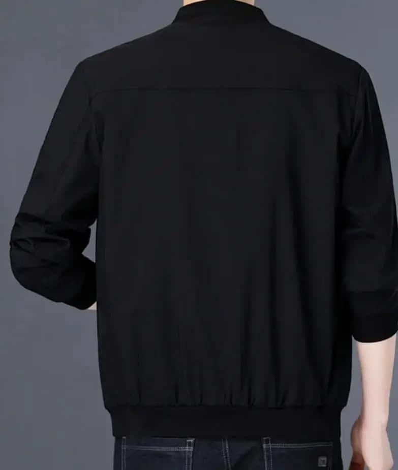 Men's Plain Fleece Jacket | Black Collared Style