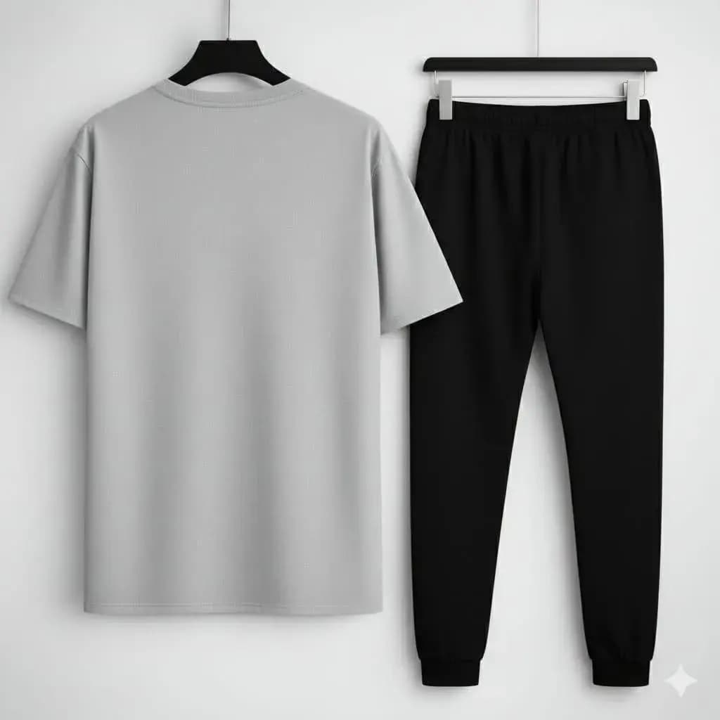 Bmw Grey Men's Polyester Printed Track Suit